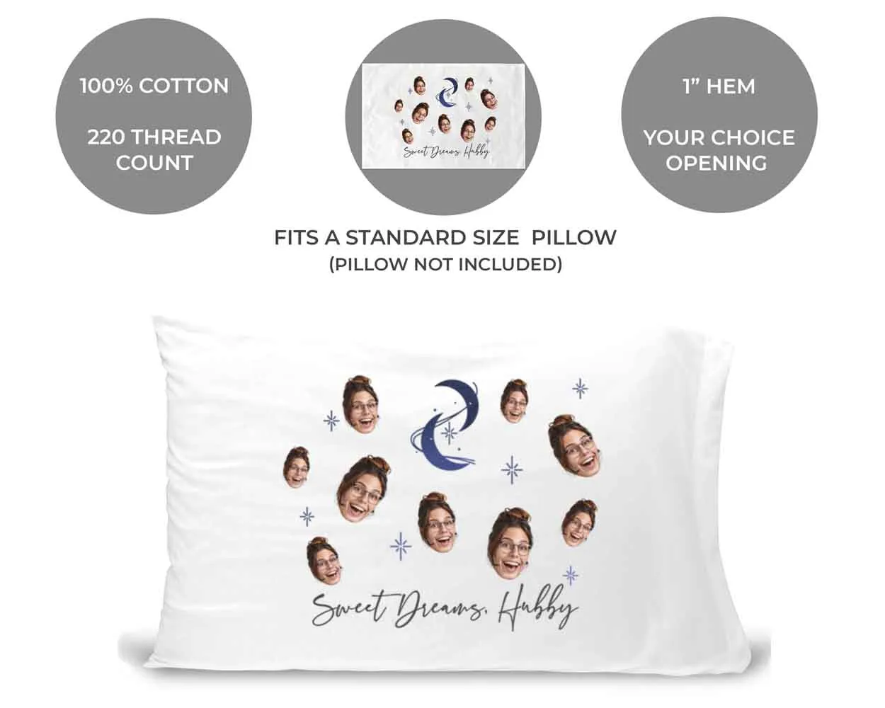 Sweet Dreams Hubby and Wifey Photo Pillowcases