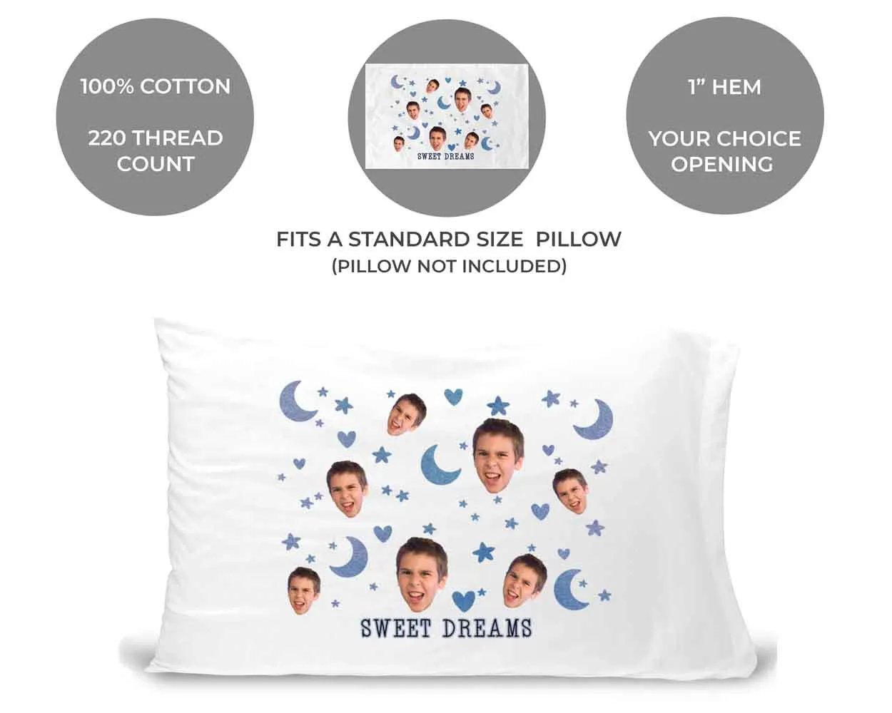 Sweet Dreams Personalized Pillowcase With Your Photo