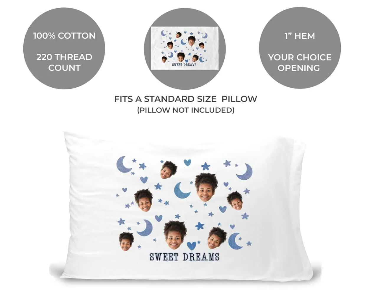 Sweet Dreams Personalized Pillowcase With Your Photo