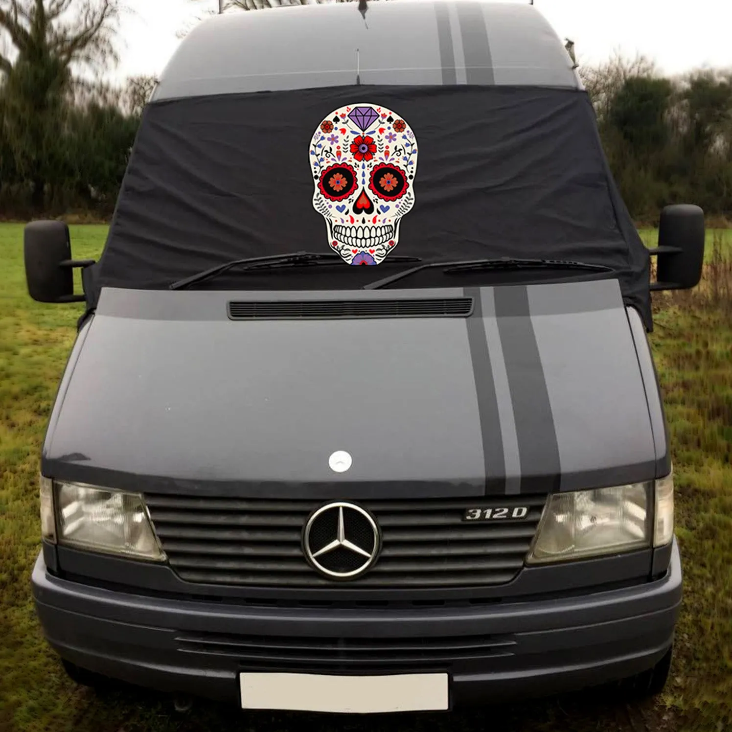 VW LT / Mercedes Sprinter 95-06 Screen Cover - Sugar Skull